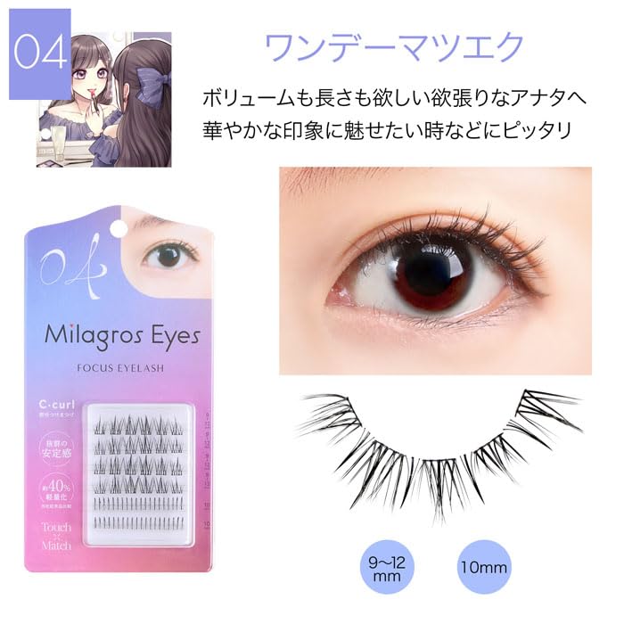 Amazon | MilagrosEyes ミラグロスアイズ つけまつげ 部分用 つけま